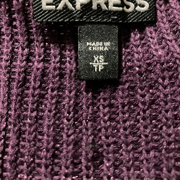 Express Purple V-Neck Sweater - Picture 2 of 7